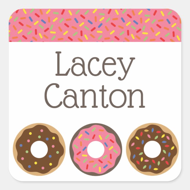 Sprinkles Doughnuts Custom Personalised Stickers (Front)