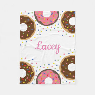 Sprinkles Doughnuts Personalised Fleece Blanket