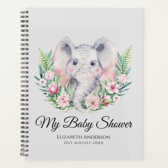 Sprinkles Elephant BABY SHOWER Album Planner Notes (Front)