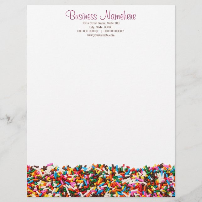 Sprinkles-Filled Letterhead Design (Front)