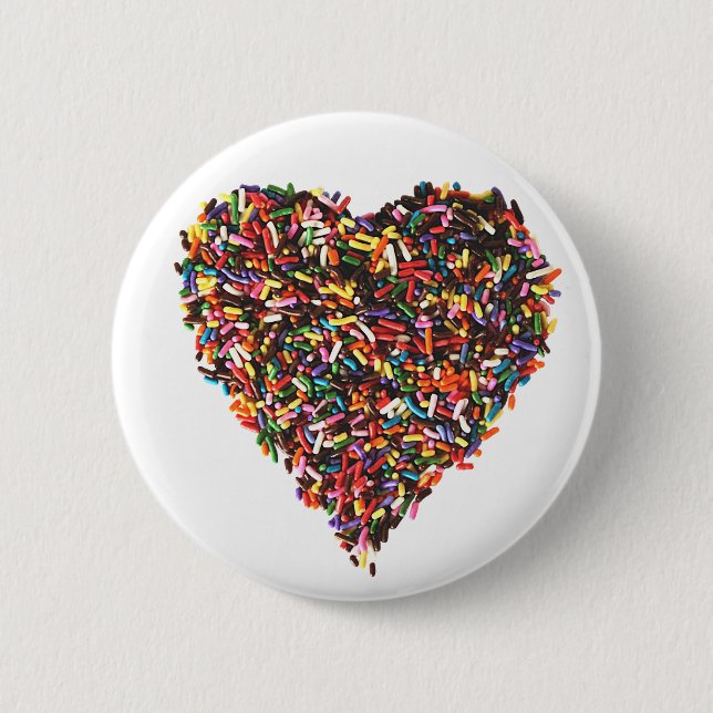 Sprinkles Heart Button (Front)