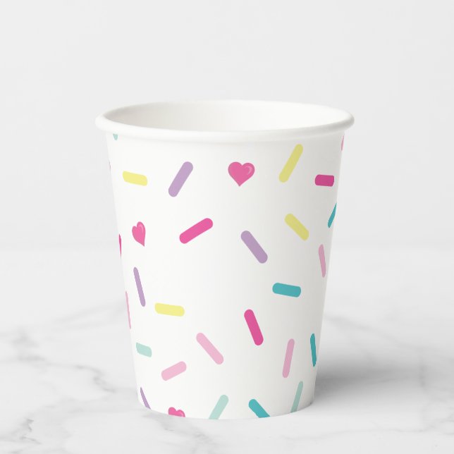 Sprinkles Ice Cream and Cake Birthday Paper Cups (Front)