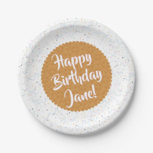 Sprinkles Ice Cream Birthday Paper Plate