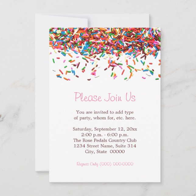Sprinkles Invitations (Front)