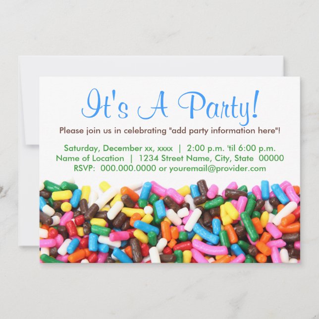 Sprinkles Invitations (Front)