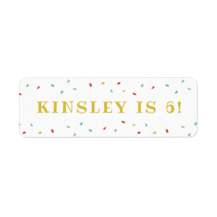 Sprinkles kids Birthday label sticker