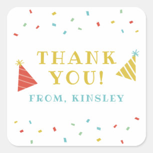 Sprinkles kids birthday party favour sticker