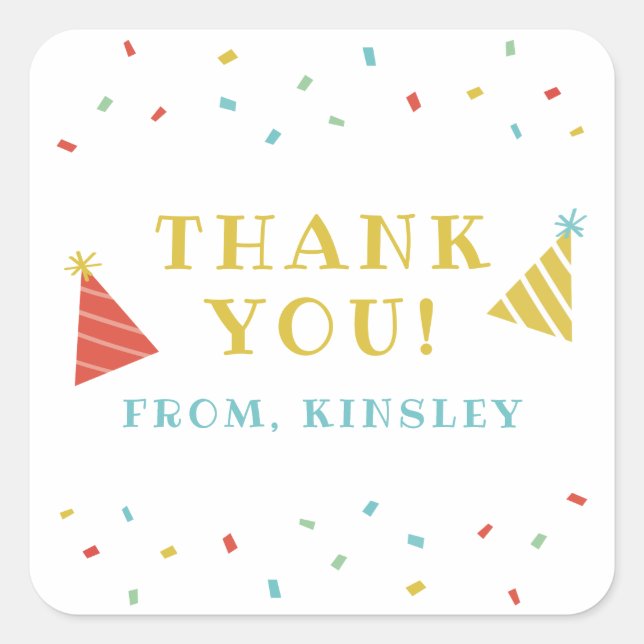 Sprinkles kids birthday party favour sticker (Front)