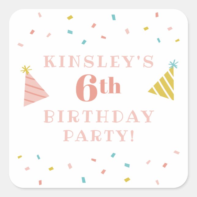 Sprinkles kids birthday party favour sticker (Front)