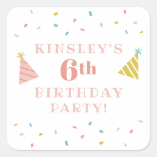 Sprinkles kids birthday party favour sticker