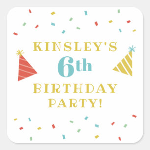 Sprinkles kids birthday party favour sticker