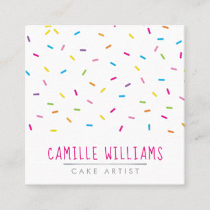 SPRINKLES modern cute fun colourful party instagra Square Business Card