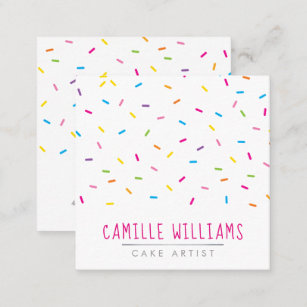 SPRINKLES modern cute patterned colourful party Square Business Card