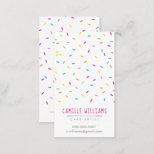 SPRINKLES modern cute patterned colourful party ta Business Card