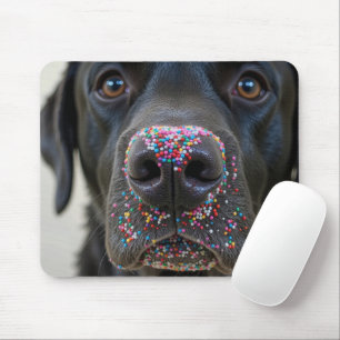 Sprinkles On a Black Labrador Retriever Nose Mouse Mat