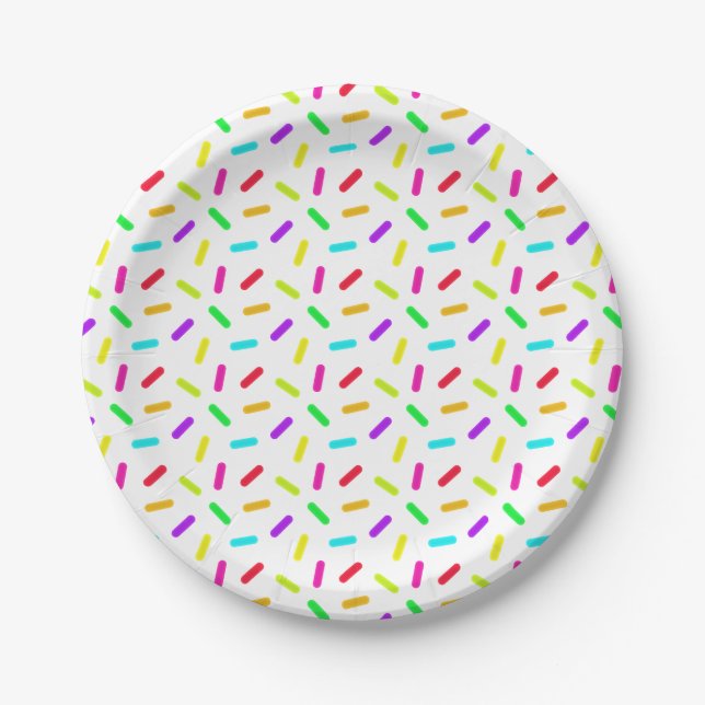 Sprinkles Pattern Colourful Custom Paper Plate (Front)