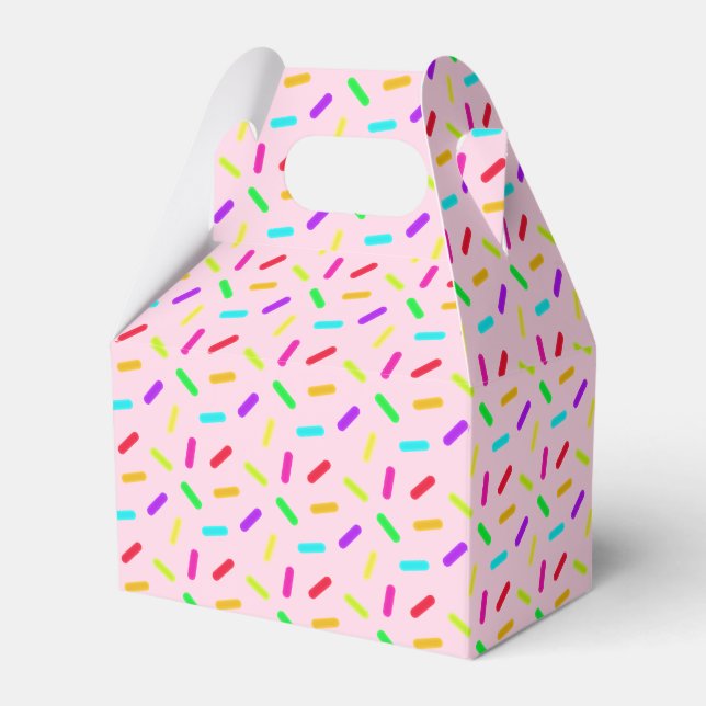 Sprinkles Pattern Colourful Custom Pink Favour Box (Front Side)