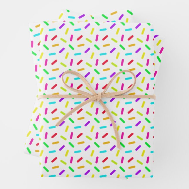 Sprinkles Pattern Colourful Custom Wrapping Paper Sheet (In situ)