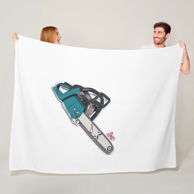 Sprinkles with chain saw design fleece blanket (In Situ)