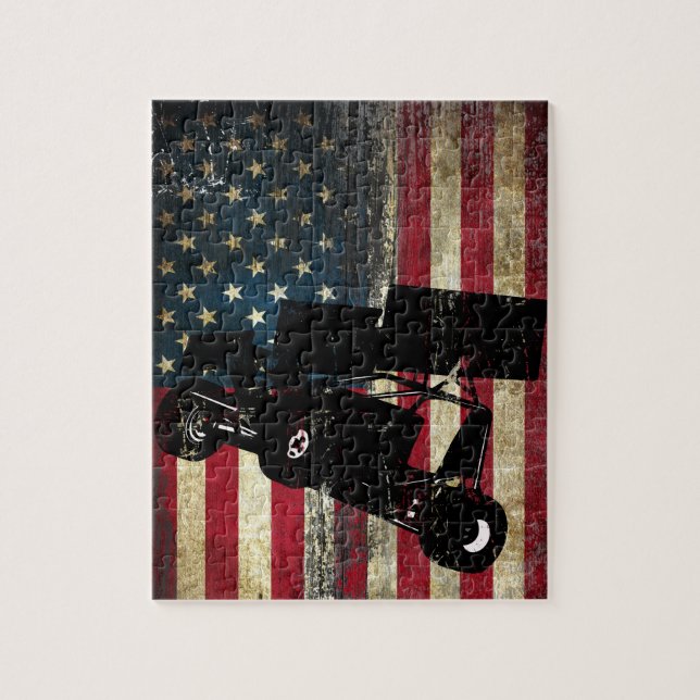 Sprint Car American Flag Puzzle (Vertical)