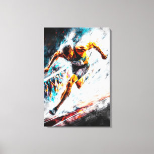 Sprint Champion - Dynamic Sports Art Track & Field Canvas Print