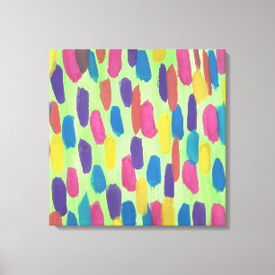 Sprint Green Brushstrokes Abstract Canvas Print