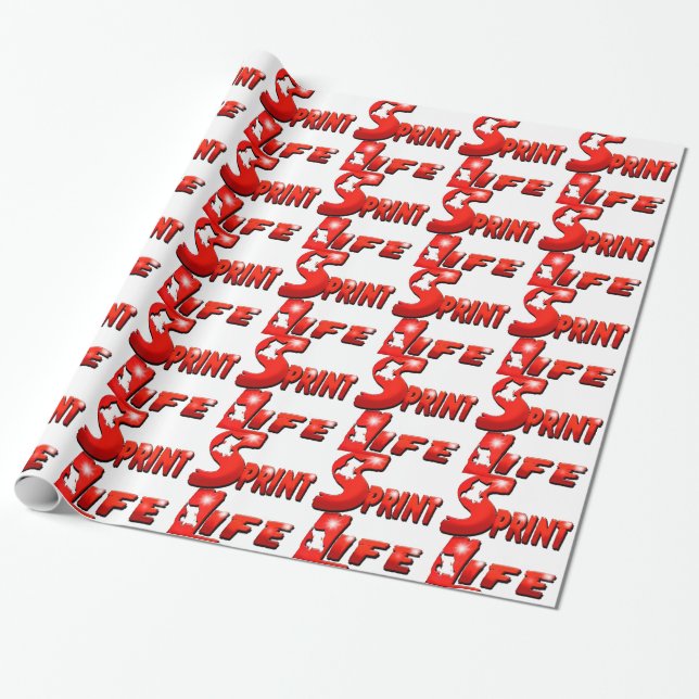 Sprint Life red Wrapping Paper (Unrolled)