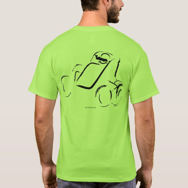 Sprintcar 01 Black on Lime Back T-Shirt (Back)