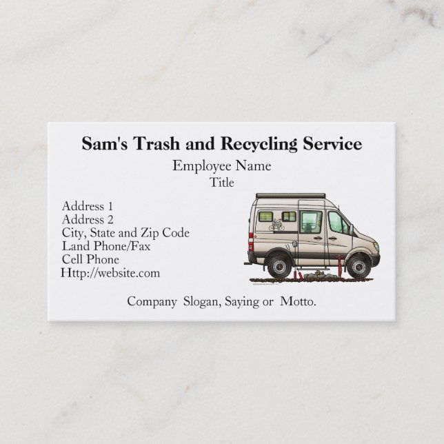 Sprinter Camper Van RV happy camper Business Card (Front)