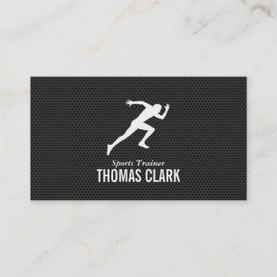 Sprinter   Sports Trainer (carbon pattern) Business Card