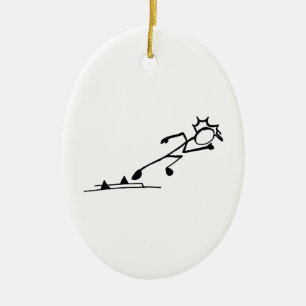 Sprinter Stickman Track and Field Ceramic Tree Decoration
