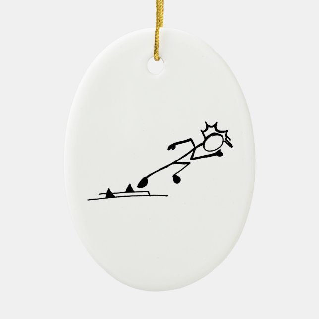 Sprinter Stickman Track and Field Ceramic Tree Decoration (Front)