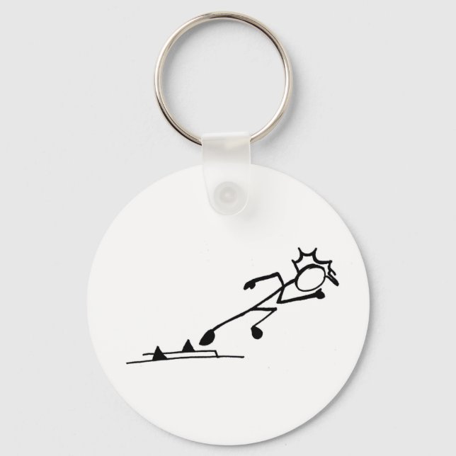 Sprinter Stickman Track and Field Key Ring (Front)