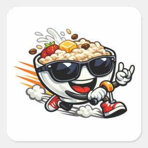 Sprinting Porridge Square Sticker