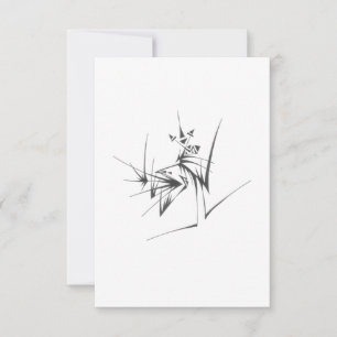 Sprite Black White Abstract Tribal Tattoo Art Thank You Card