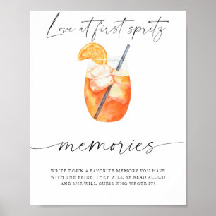 Spritz Bridal shower - memories with the bride Poster