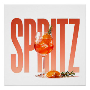 Spritz Luxury Cocktail Editorial Graphic Poster