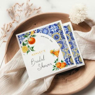 Spritz Mediterranean Boho Arch Bridal Shower  Napkin