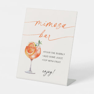 Spritz Mimosa Bar Modern Calligraphy Table Sign 