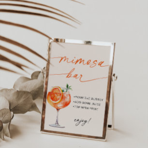Spritz Mimosa Bar Modern Calligraphy Table Sign 