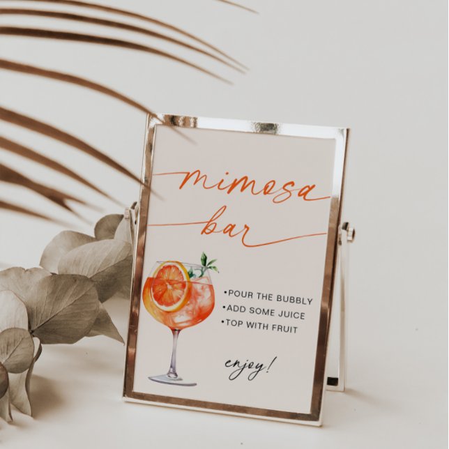 Spritz Mimosa Bar Modern Calligraphy Table Sign  (Creator Uploaded)