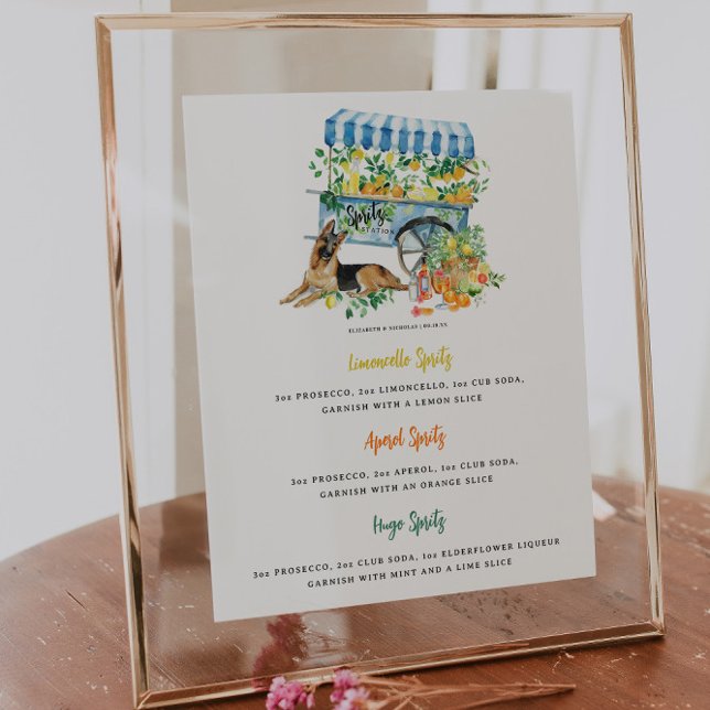Spritz Station | Pet Portrait Drink Wedding Bar Poster (Creator Uploaded)