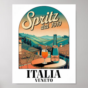 Spritz Veneto Italia Vintage Orange Wine Tail 2 Poster