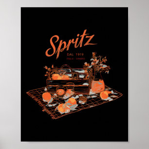 Spritz Veneto Italia Vintage Orange Wine Tail  Poster