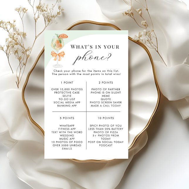Spritz What's In Your Phone Bridal Shower Game (Creator Uploaded)
