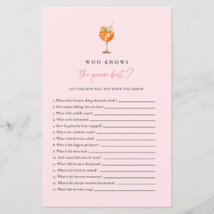 Spritz Who Knows The Groom Best Bridal Shower Game