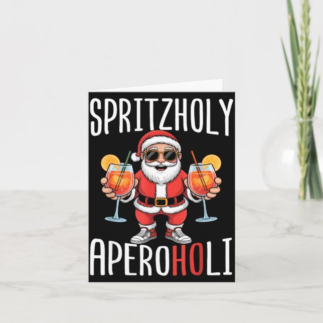 Spritzholy Aperoholi - Santa Aperitif Funny Spritz Card (Front)
