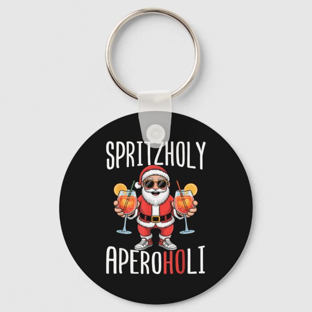 Spritzholy Aperoholi - Santa Aperitif Funny Spritz Key Ring (Front)