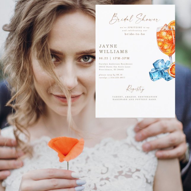 Spritzing it up Recipe Aperol Bridal Shower Invitation (Creator Uploaded)
