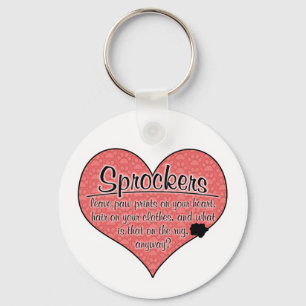Sprocker Paw Prints Dog Humour Key Ring